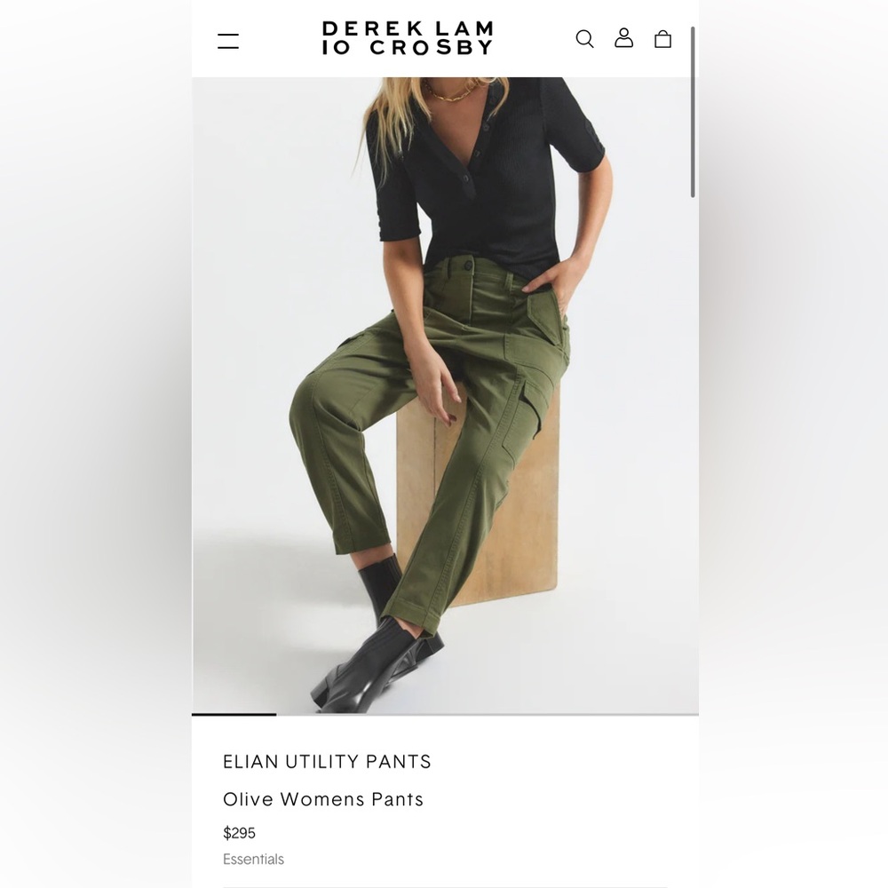 Derek Lam 10 Crosby Olive Utility Pants